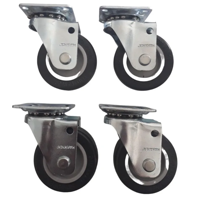 Rodizio Para Carrinhos E Móveis Roda Pvc Kit Glap 210 Bp Mf