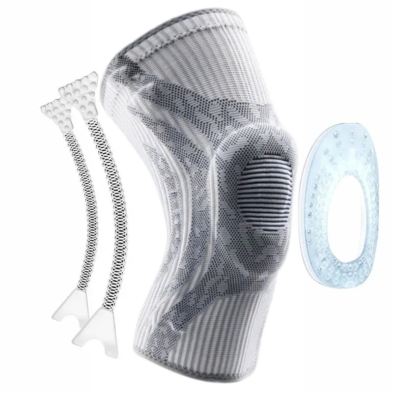 Joelheira Ultra Tricô Pad Silicone E Aço Flexível, Spandex Fisioterapia Ortopédico Veidoorn