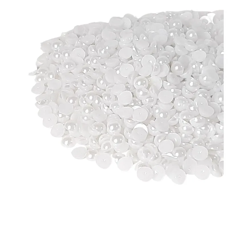 Meia Perola 6mm Branca Pacote Com 500g Em Abs - Sem Furo