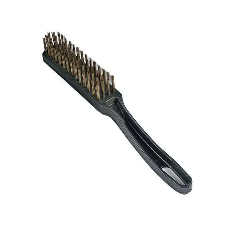Escova De Aço 4 Carreiras 280mm Com Cabo Plástico Fio 22mm Preto Dtools