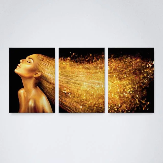 Quadro Mulher Dourada 30x20cm - Elegância E Design