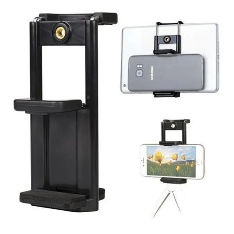 Suporte Clip Para Tablet Celular Grande Rosca 1/4 Para Tripé