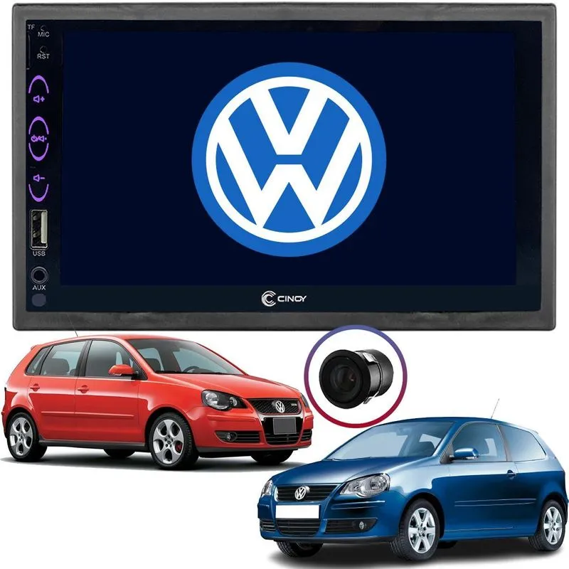 Multimídia Mp5 2din Vw Polo 2002/2014 Moldura + Câmera De Ré