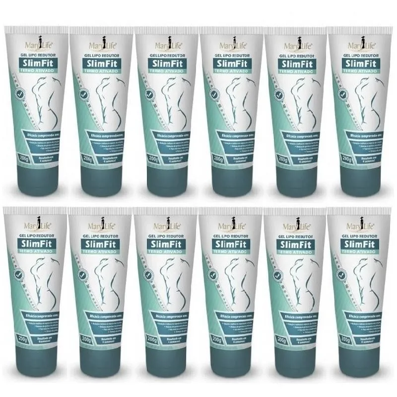 Kit 12 Gel Emagrecedor Lipo Redutor Queima Gordura Slim Fit
