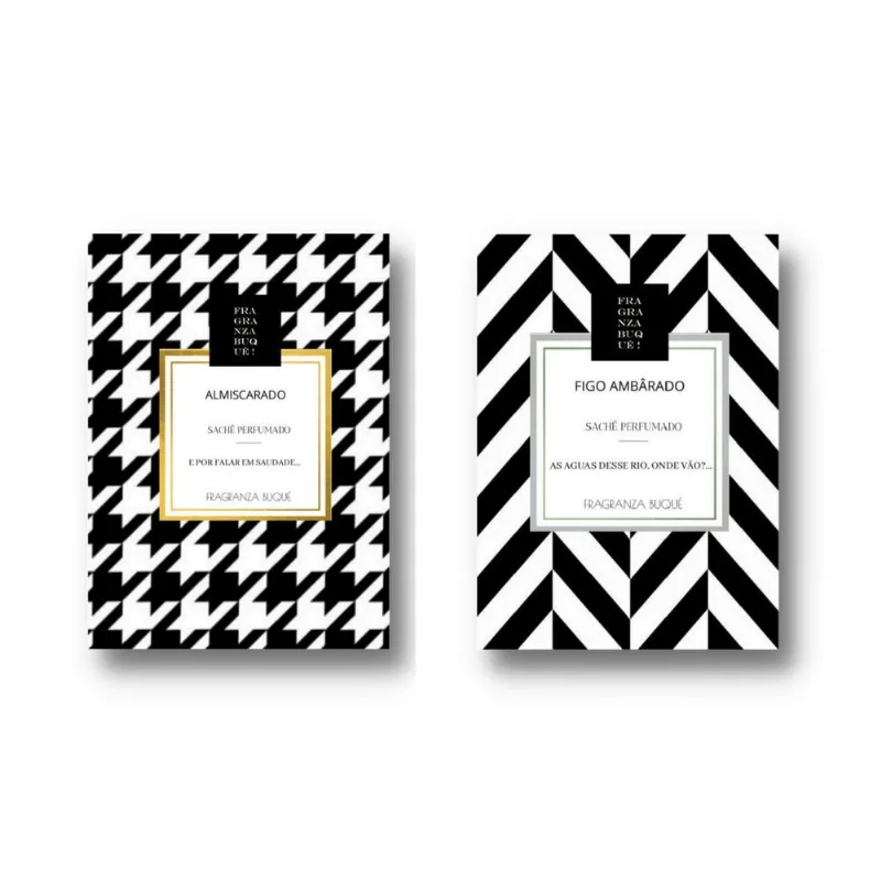 Kit 20 Sachês Perfumados Duo Black &amp; White Gavetas Antimofo