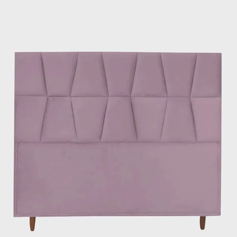 Cabeceira Casal 140cm Roma Suede Rosa Bebê - D'Classe Decor