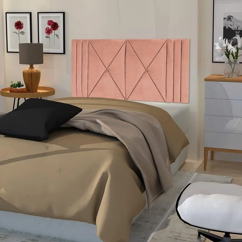 Cabeceira Cama Box Suspensa Tokio Casal 140x55 Rose
