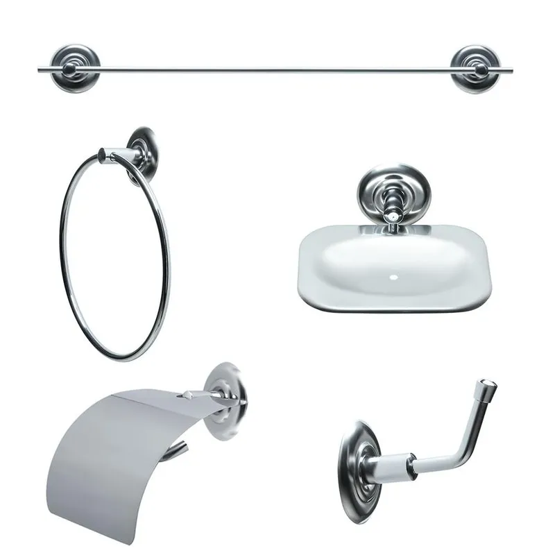 Kit Para Banheiro Inox 5 Peças Classic Fjm