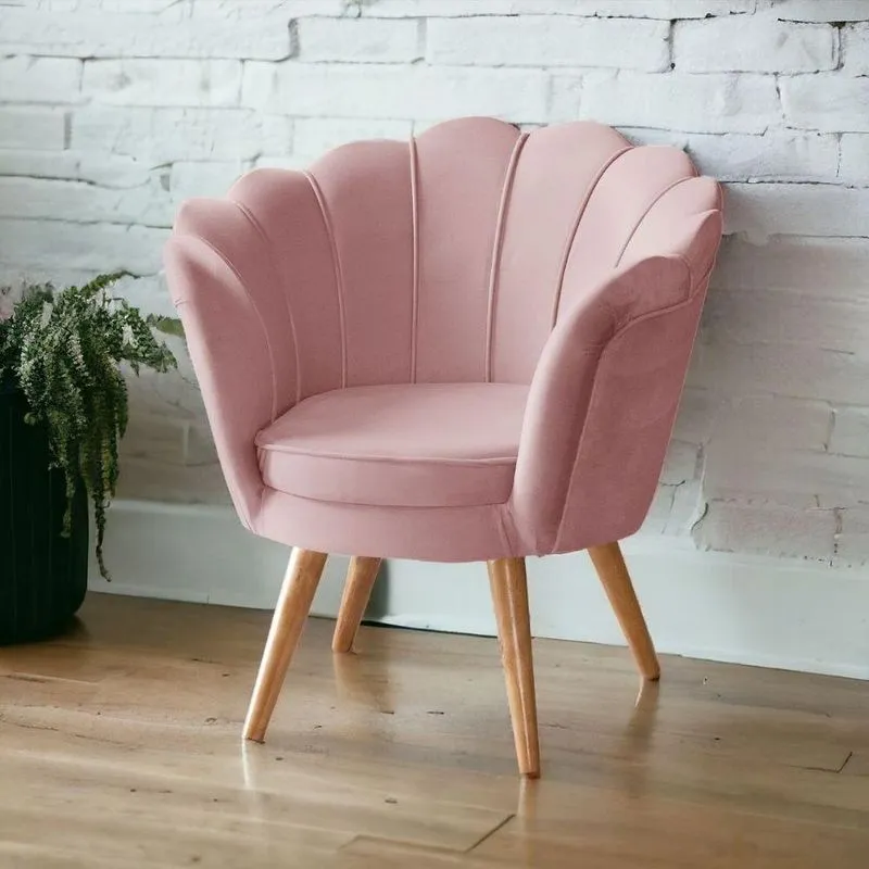 Poltrona Pétala Rosa Decorativa Quarto Sala Escritório