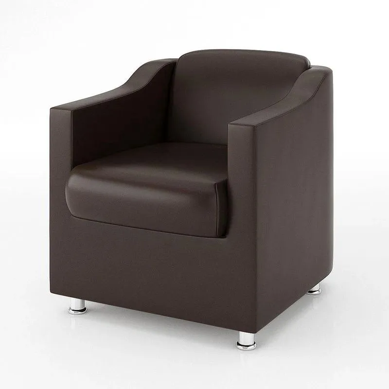 Poltrona Tilla Courino Marrom para Recepção, Sala, Quarto, Estética Salão - Pratikza