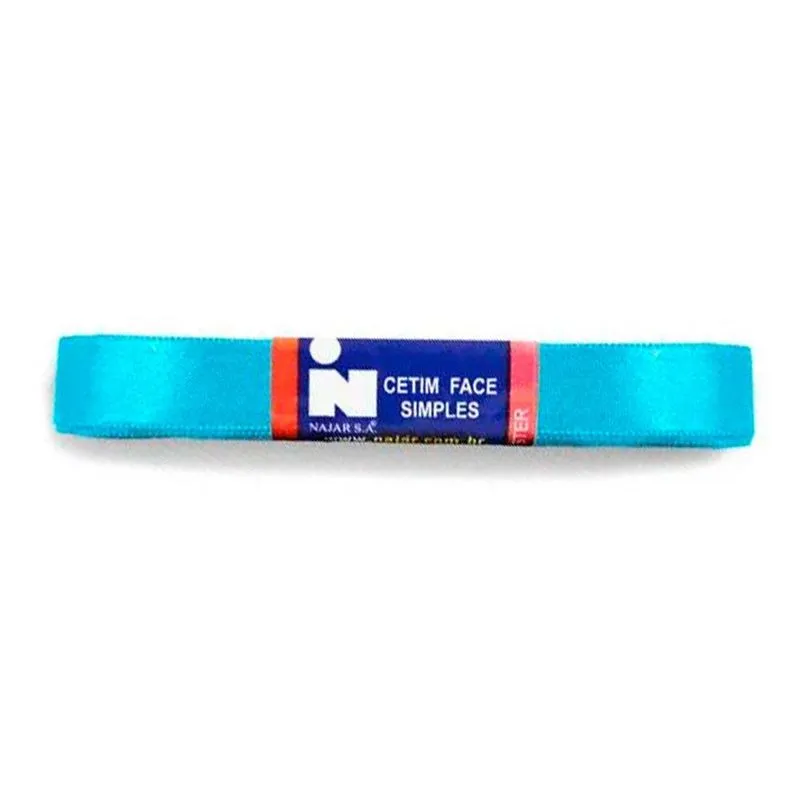 Fita de Cetim Simples No3 Cor Azul Turquesa c/10m - Najar