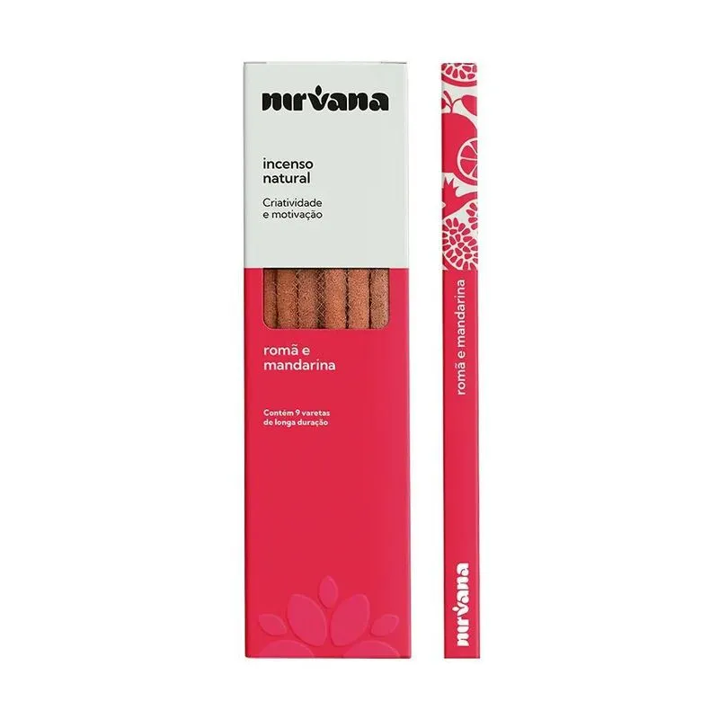 Incenso Natural Romã E Mandarina 100% Natural (9 Varetas)
