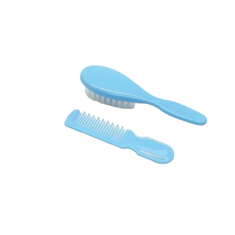 Kit Pente E Escova Bebes Kel Azul