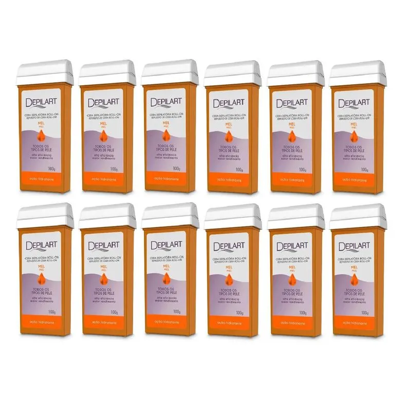 Depilart Kit 12uni Cera Roll-on Mel 100g