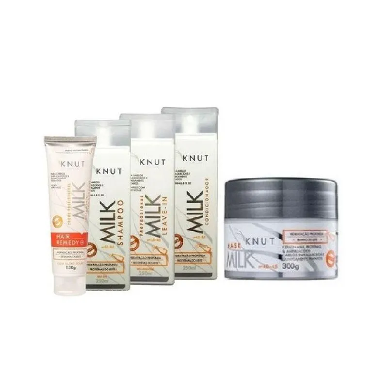 Knut Milk Shampoo+condicionador+máscara+leaven+hair Remedy