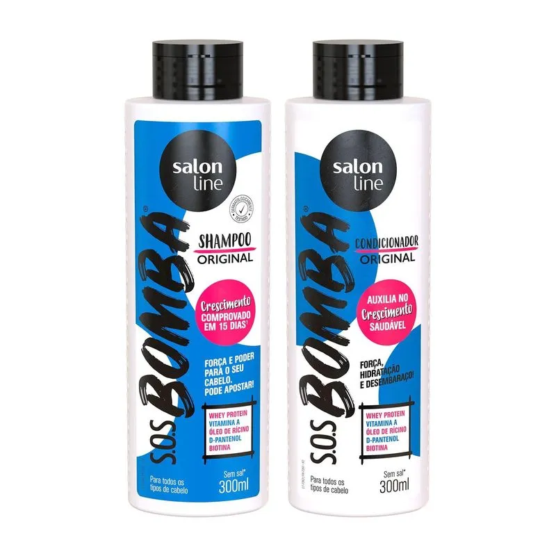 Kit Salon Line Sos Bomba Shampoo Condicionador 300 Ml