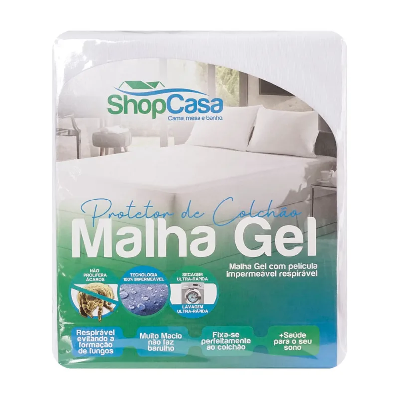 Protetor de Colchão Solteiro Plus Impermeável Malha Gel 1.00 x 2.00 x 30cm ShopCasa