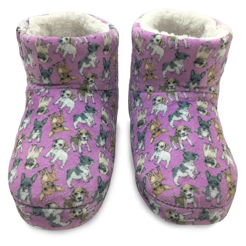 Pantufa Bebê Botinha Lilás com Forro Sherpa Europa 19/20