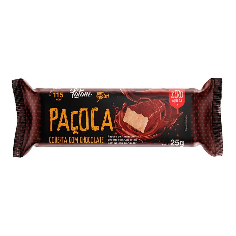 Paçoca Latam Chocolate Zero Açúcar 25g