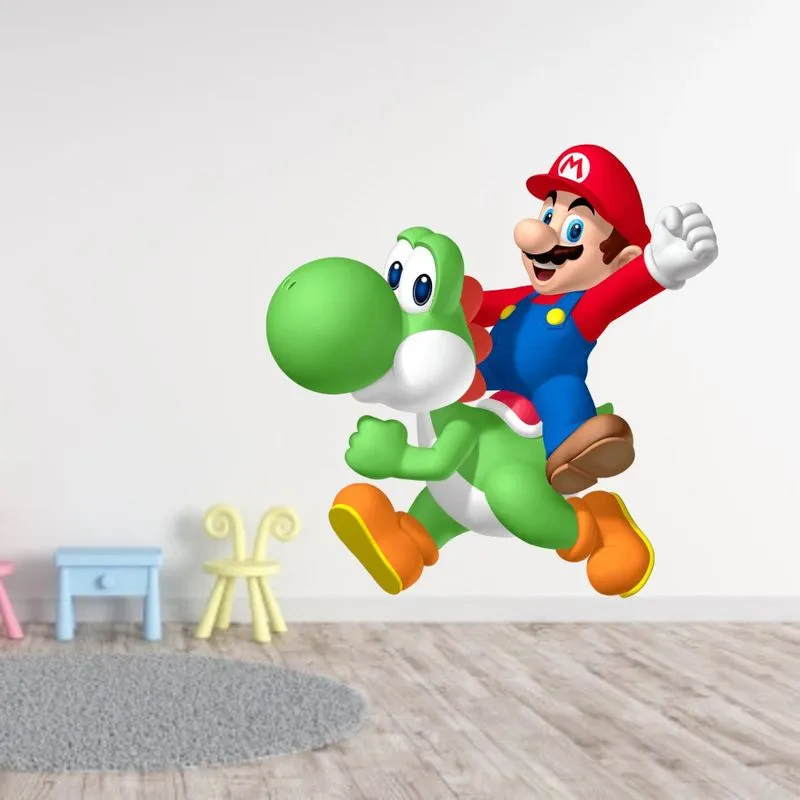 Adesivo de Parede Infantil Super Mário e Yoshi
