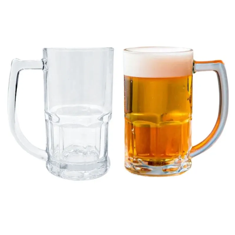 Kit Conjunto 02 Caneca de Vidro Vitamina 320 ml Bebidas Cerveja Choop
