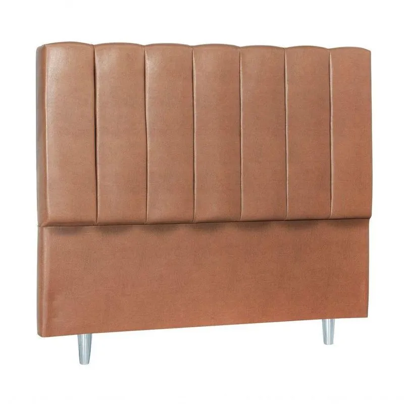 Cabeceira Estofada Casal Carla 1,40cm Corino Whisky