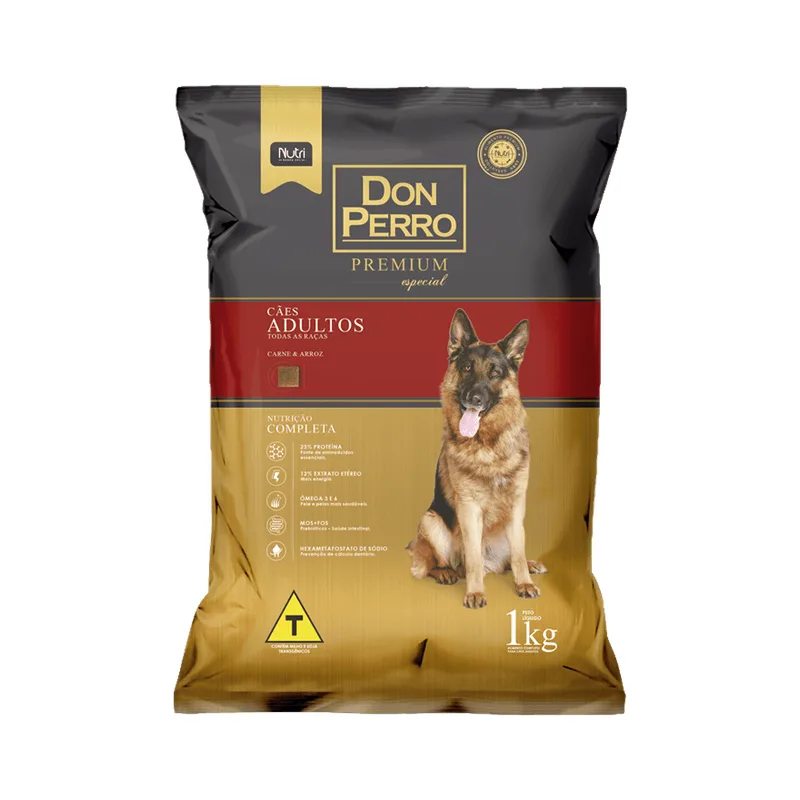 Alimento para Cães Don Perro Adultos Carne e Arroz 1kg