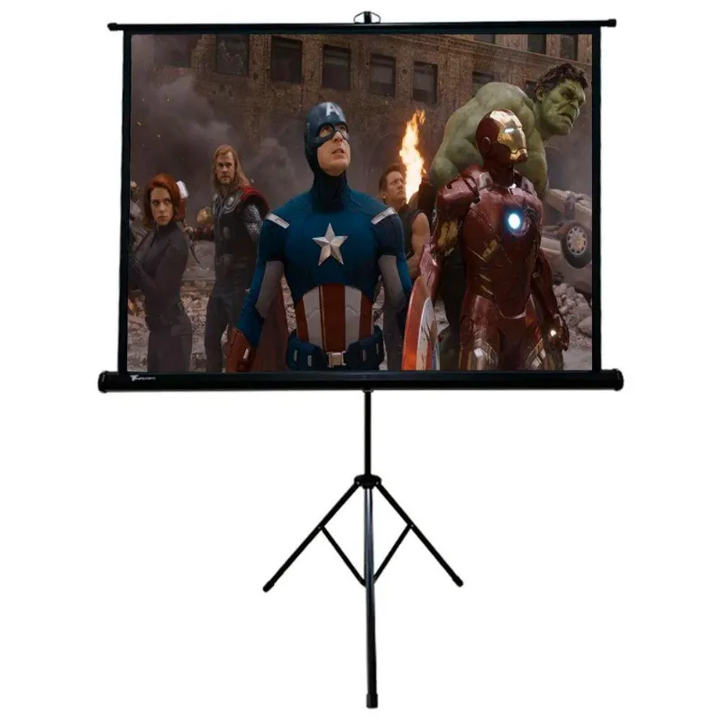 Tela de Projeção com Tripé Techlumens TBTPS070 para Apresentações 100" 180 X 180 cm Branco