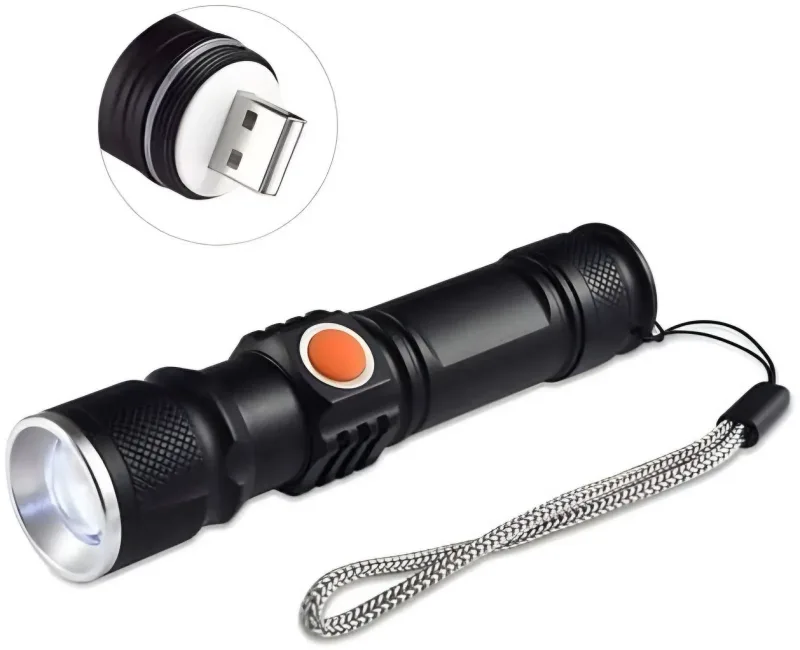 Mini Lanterna Recarregável USB Longo Alcance B-Max BM-8411