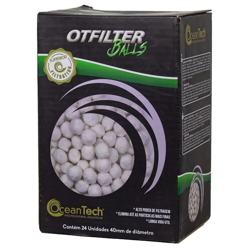 Ot Filter Ball 40mm 24un Perlon Filtragem Aquario OceanTech