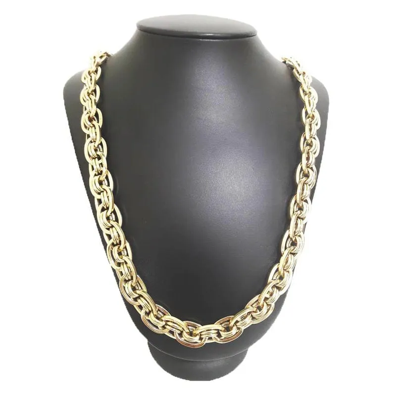 Corrente Cordão Imperador 60 Gramas 12mm 60cm Ouro 18k 750