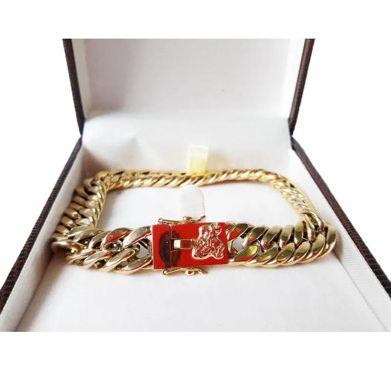 Pulseira Elos Duplos 24 Gramas 19cm Fecho São Jorge Ouro 18k
