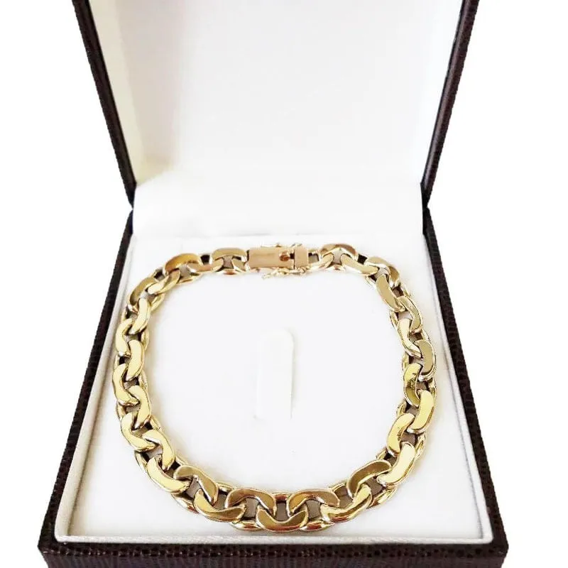 Pulseira Esquerda Direita 13 Gramas 7mm 21cm Ouro 18k 750