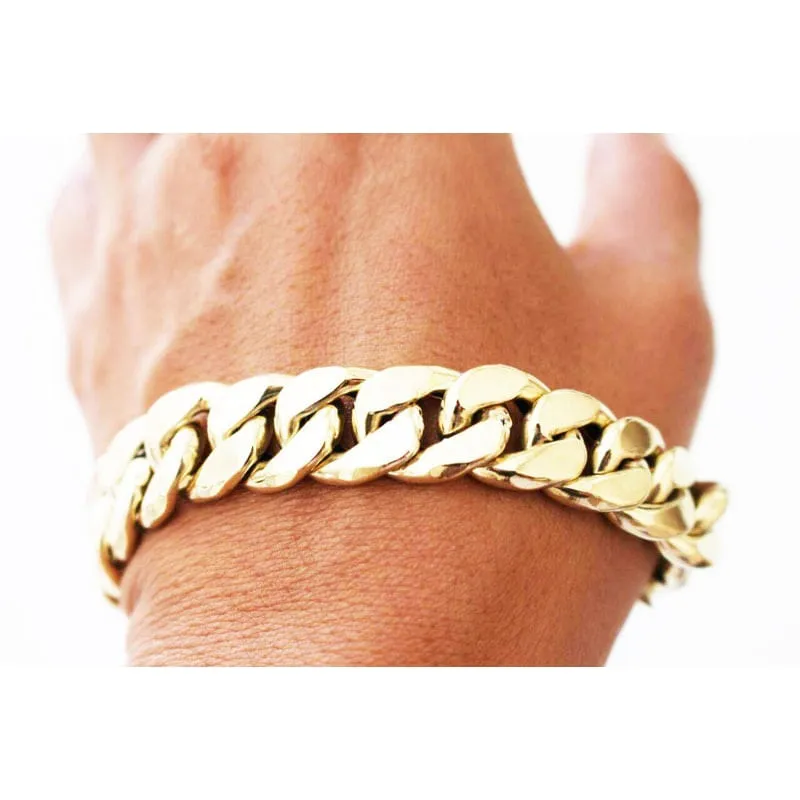 Pulseira Grumet 30 Gramas 13mm 21cm Ouro 18k 750