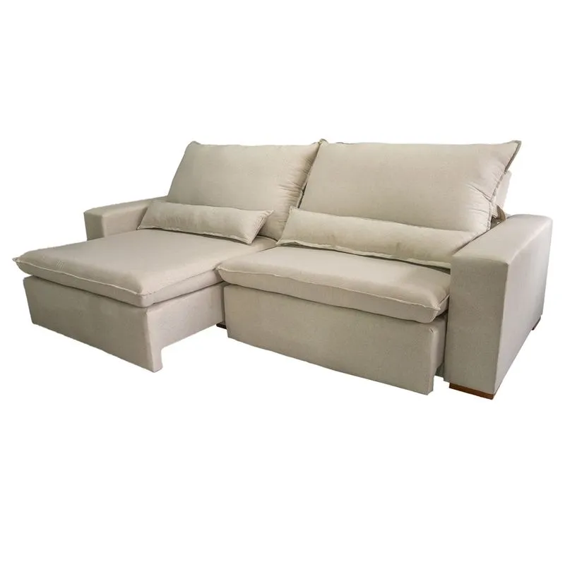 Sofá Retrátil Emily 1.88M - Suede Nude / Casa, decoração, Conforto, Sala de TV