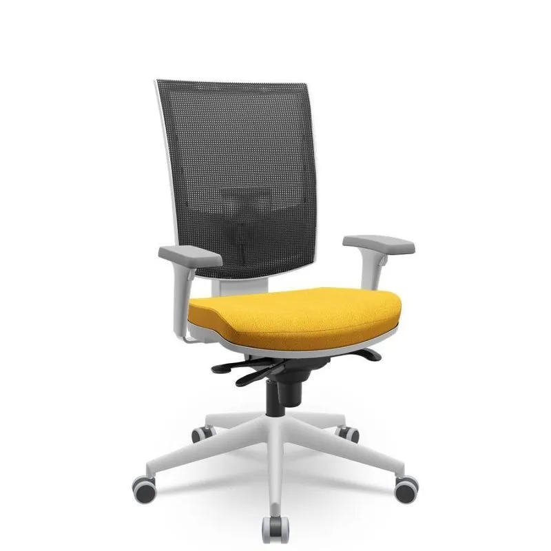 Cadeira Flash Cinza Assento Amarelo