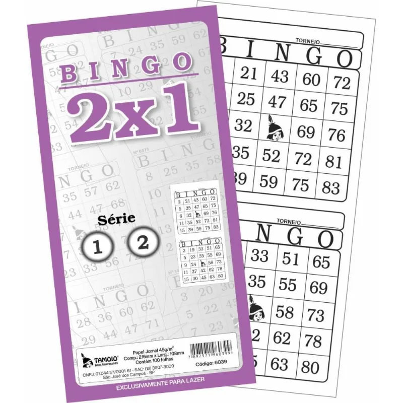 Bloco para Bingo Bingao Jornal 2X1 100 Folhas - TAMOIO