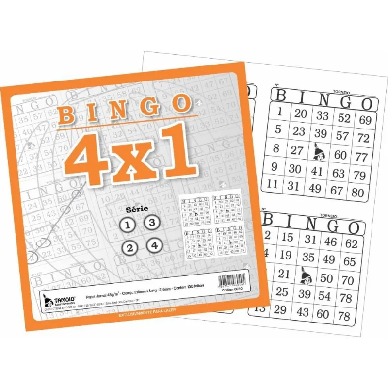 Bloco para Bingo Bingao Jornal 4X1 100 Folhas - TAMOIO