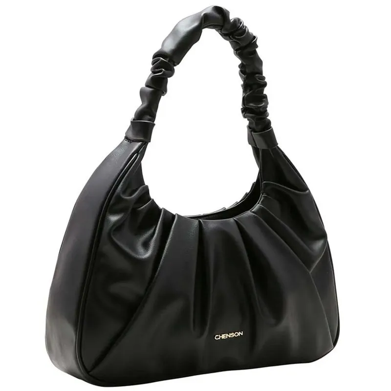 Bolsa Feminina Chenson Drapeado Fashion Hobo Preto 3483558 UNICO