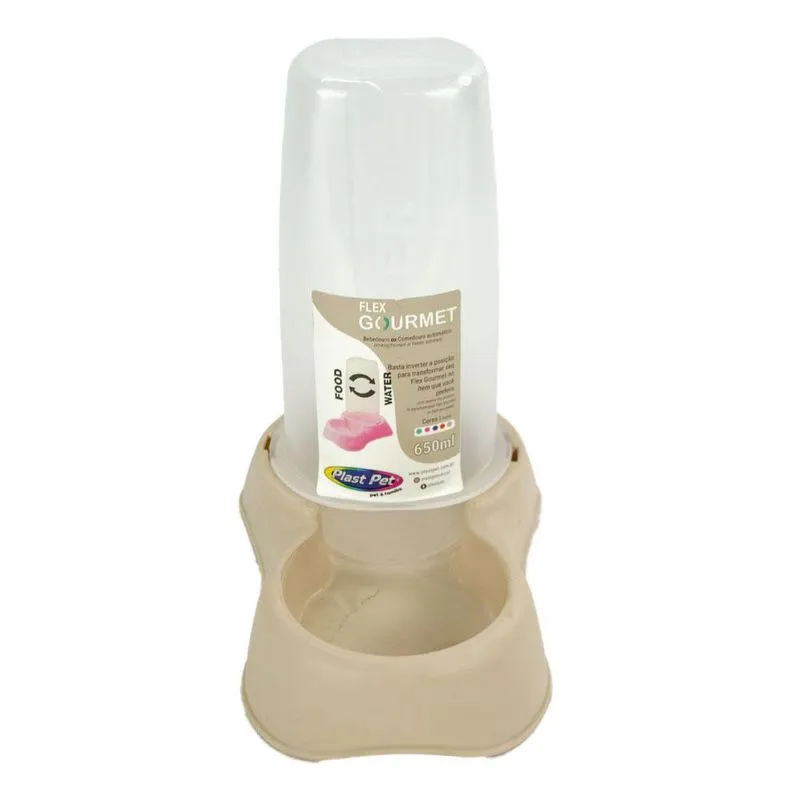 Comedouro Flex Goumert 3000ml Plast Pet Bege