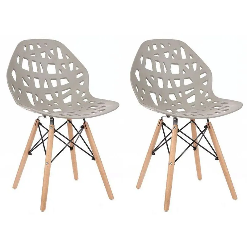 Kit 2 Cadeiras De Design Eames Akron - Cinza