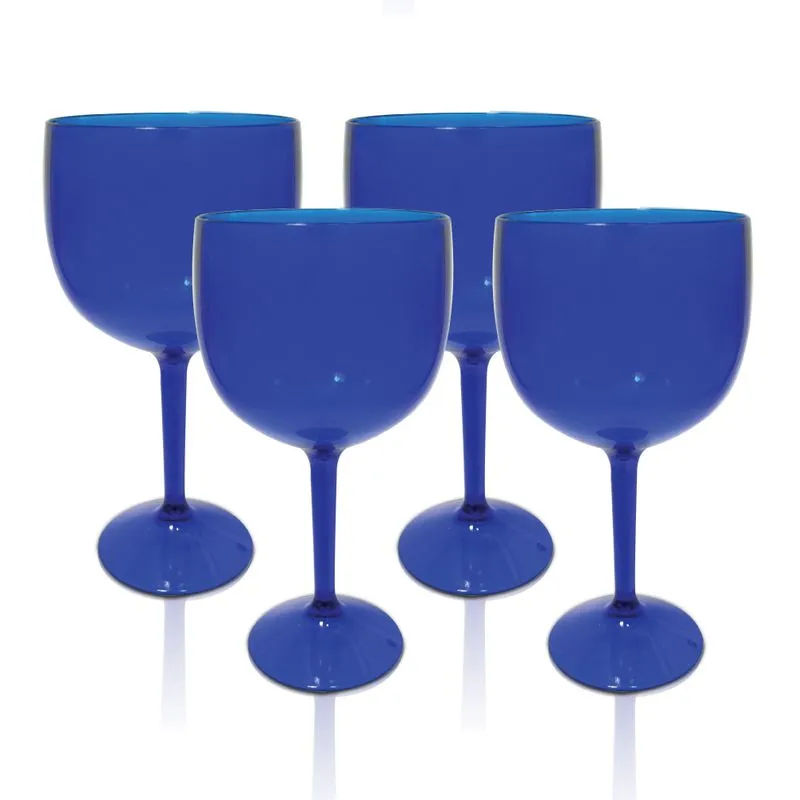 Kit 4 Taças Gin KrystalON - Azul Translúcido - 550 ml