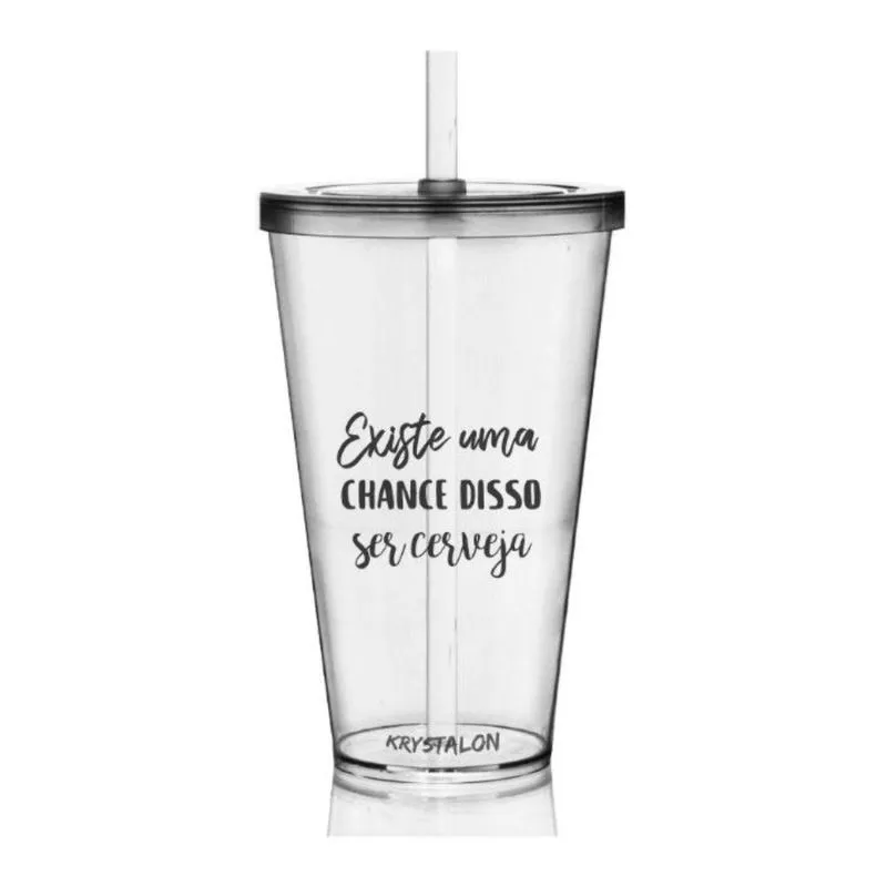 Kit 6 Copos Com Tampa E Canudo Personalizados - Tema Cerveja