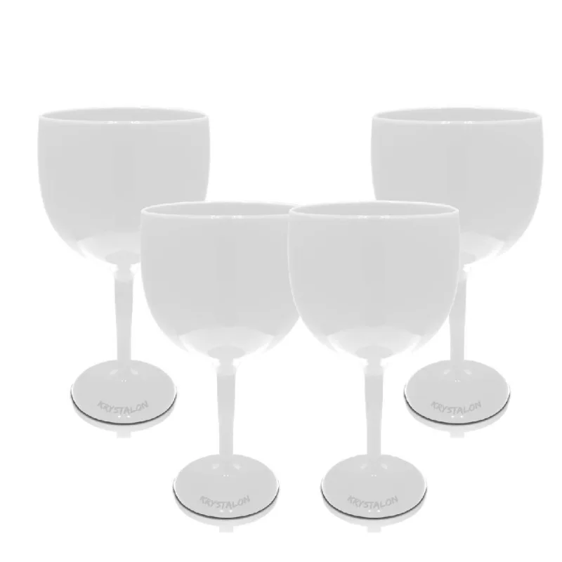 Kit 4 Taças Gin Brancas Acrílico Poliestireno