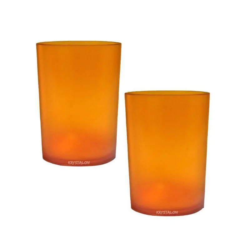 Kit 2 Copos Short Drink 200Ml Laranja - Policarbonato