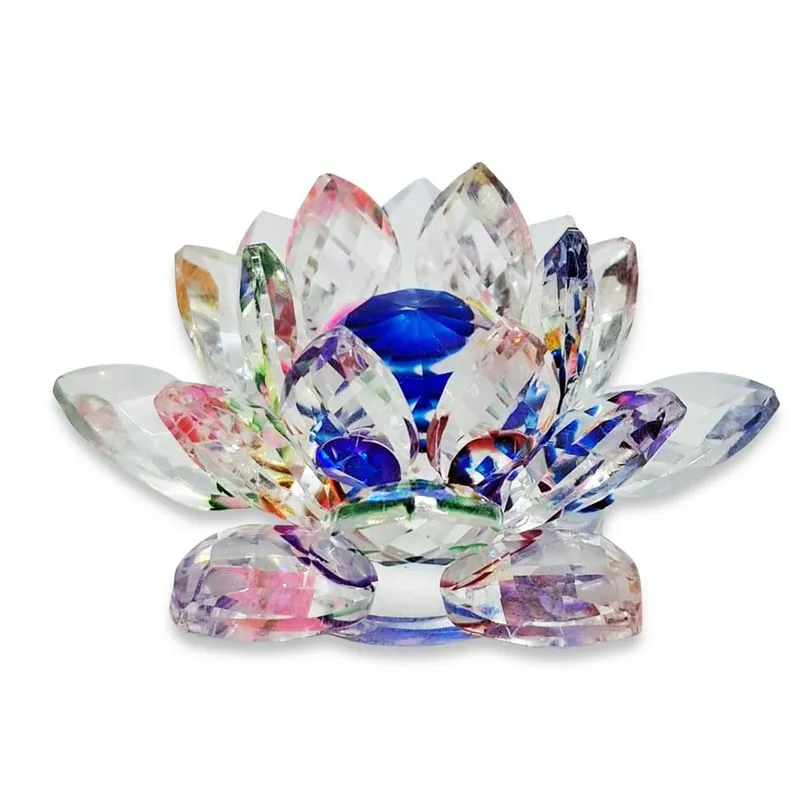 Flor De Lótus Cristal Brilhante Beleza Espiritual 3 Cm