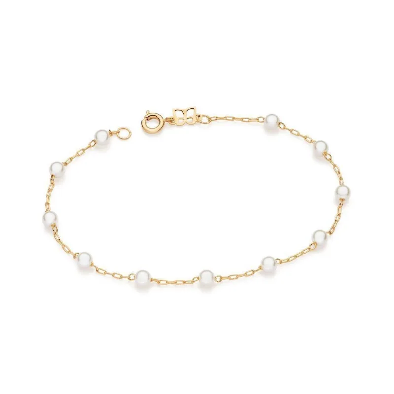 Pulseira Rommanel 550687 Banhado a Ouro com Pérolas Dourado Único