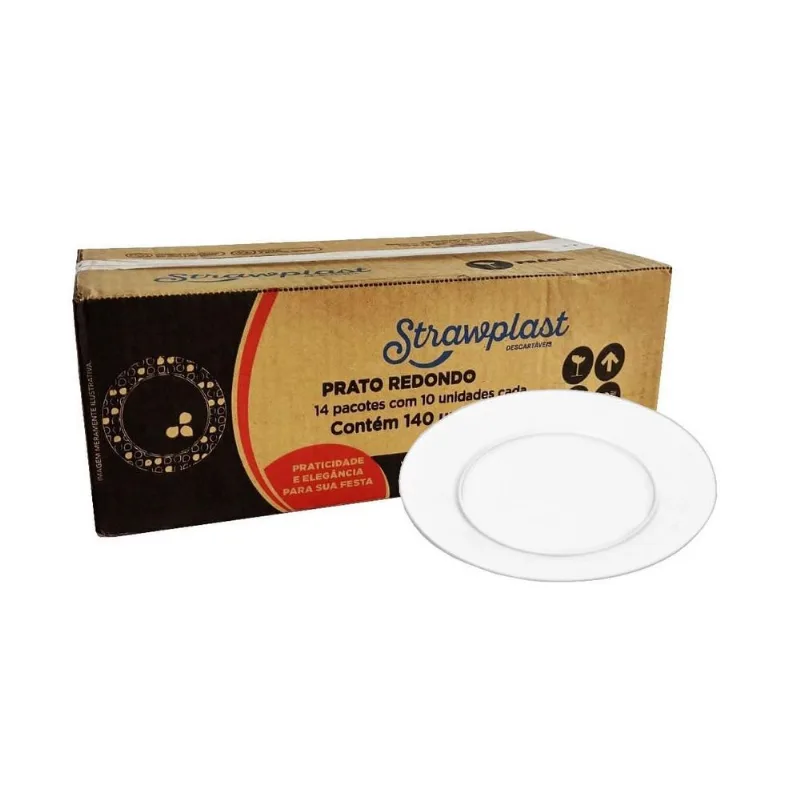 140 Prato Acrilico Redondo Sobremesa 15cm Cristal Strawplast