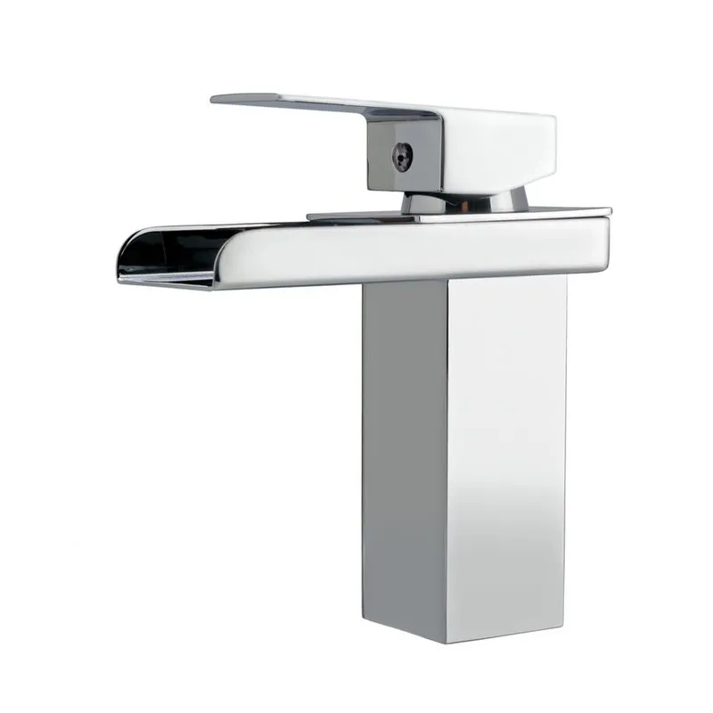 Torneira Banheiro Monocomando Quadrado Cascata Bica Baixa