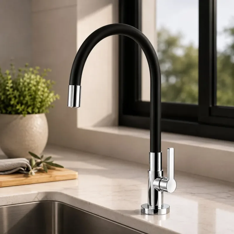 TORNEIRA DE PARA COZINHA GALIFLEX CROMADO/PRETO DOCOL